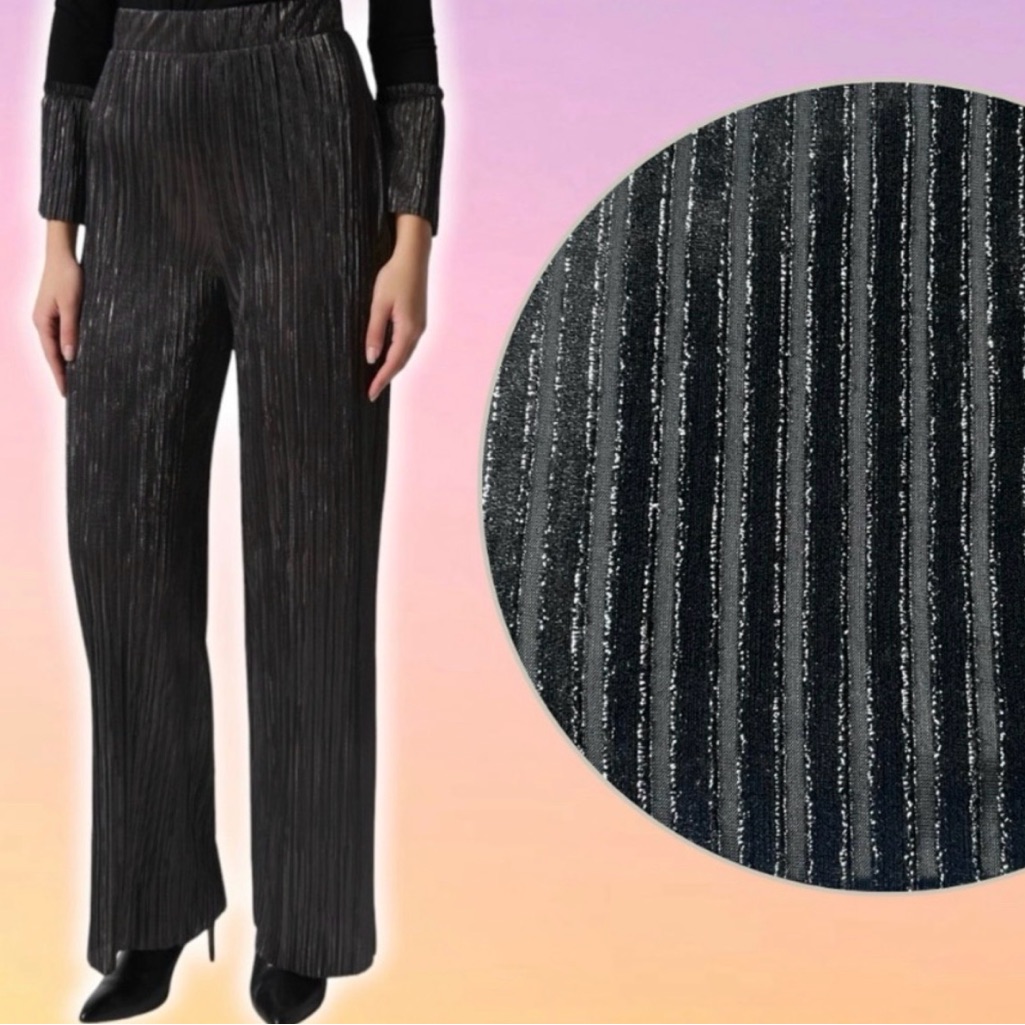 House Of Harlow 1960 Black Silver Holiday Shimmery Trouser Pull On Pants Small